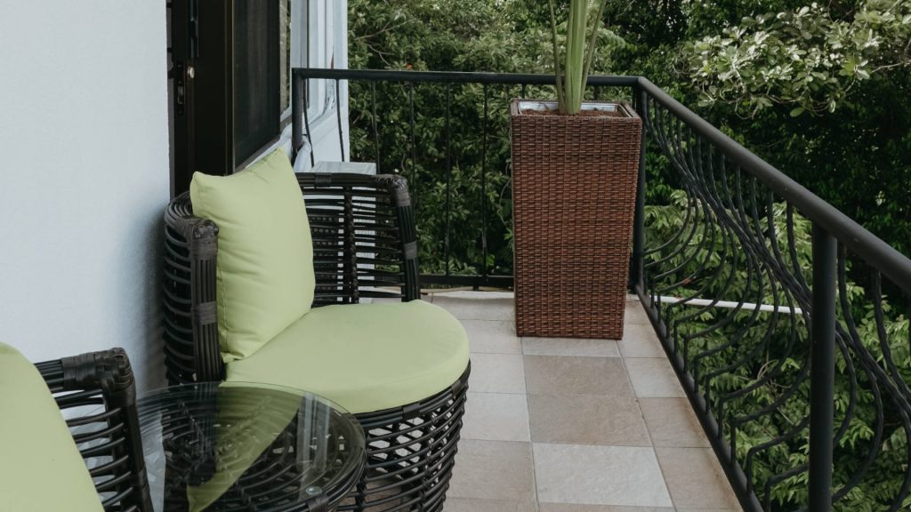Every balcony is a great space to enjoy a book or just relax and take in the sights and sounds of the rainforest. 