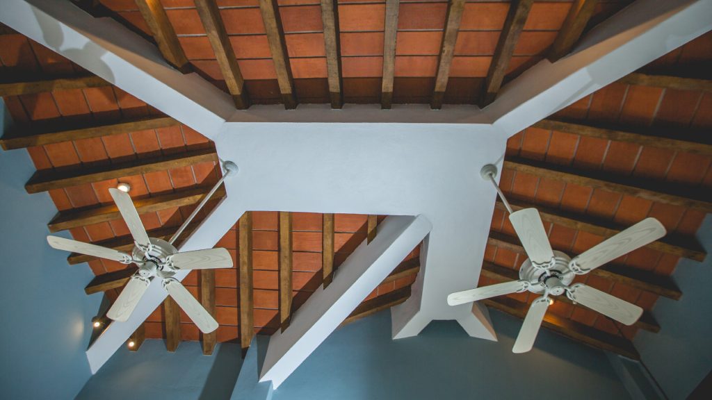 There are ceiling fans throughout the house to stay cool on hot days or just offer some airflow. 