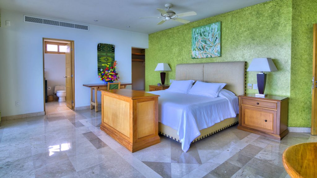 Each bedroom is unique and has vibrant colours to give a tropical feel. 