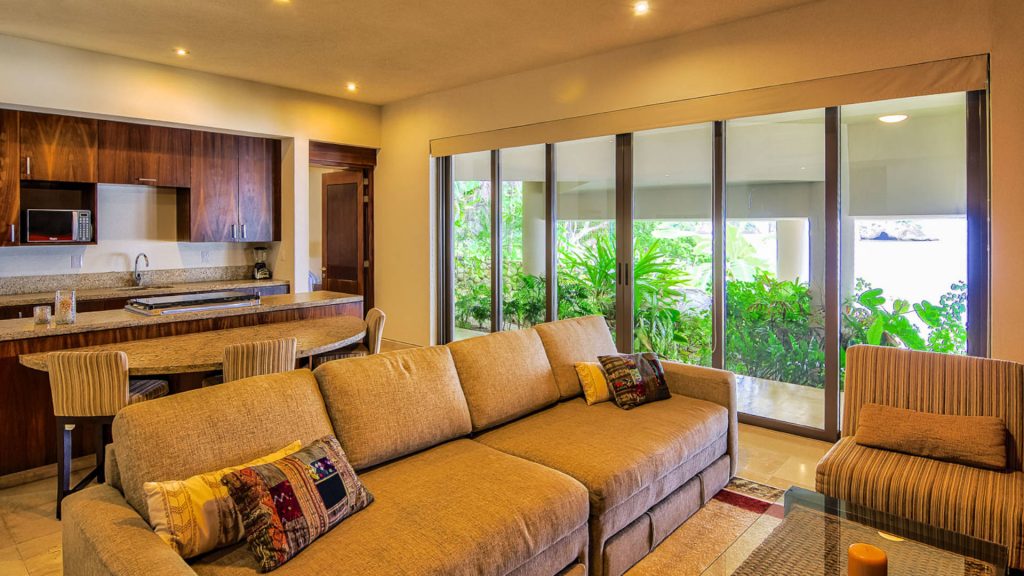 This beautiful little suite also has amazing views out the large patio windows.