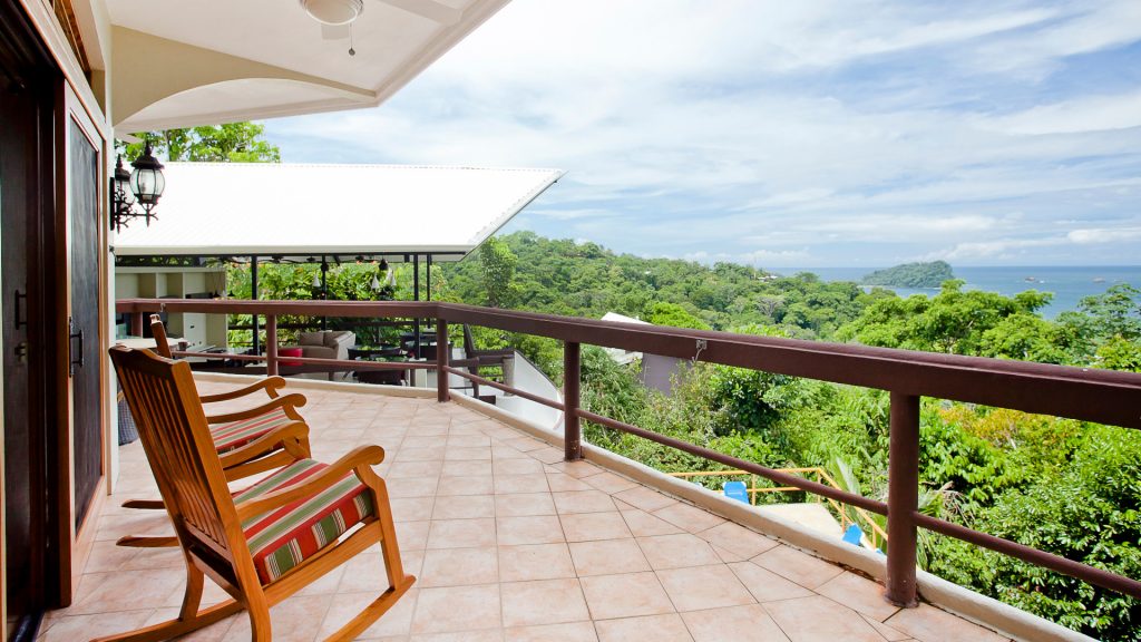 The large balcony outside the living room is a wonderful place to gather and watch an amazing Costa Rican sunset.