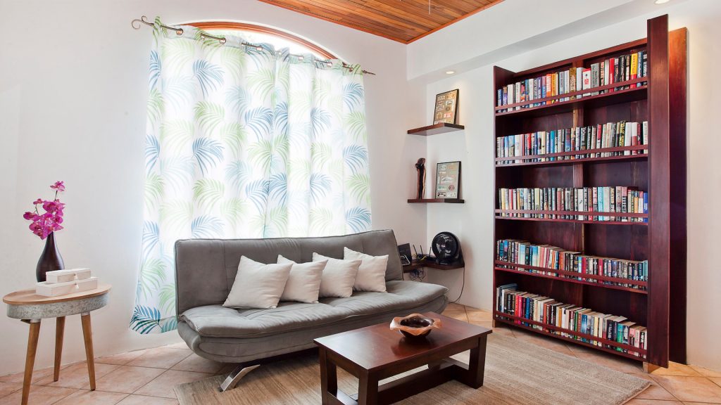 This amazing reading room has many great books to enjoy and the villa offers so many locations to read!