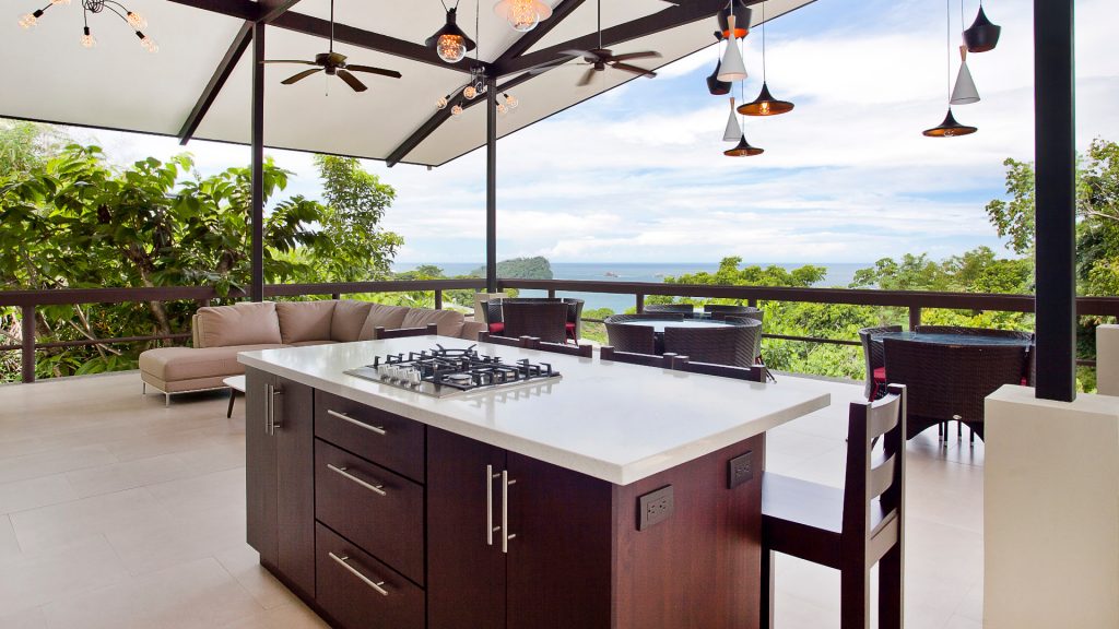 The open-plan living area on the terrace has breathtaking views in every direction.