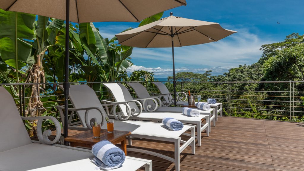 With magnificent views, these comfortable loungers are perfectly situated to catch some warm Manuel Antonio rays.