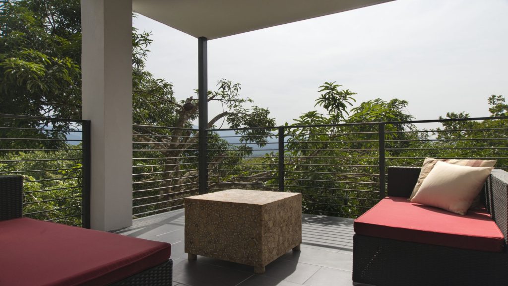 This private balcony area has a lush jungle view. 