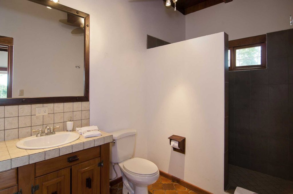 This bathroom is extra large with all the amenities you might need. 