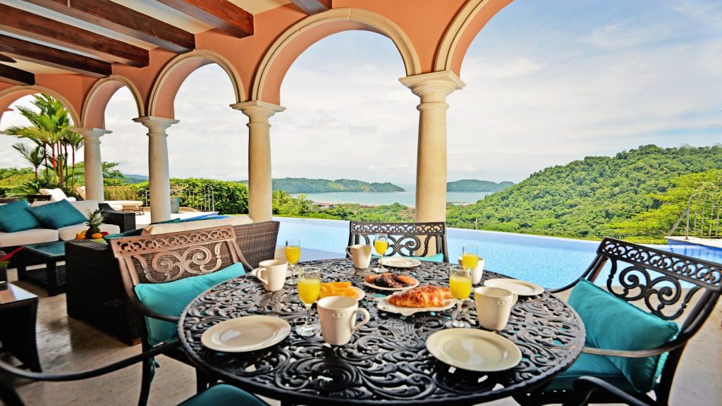 Breakfast by the pool while in Costa Rica