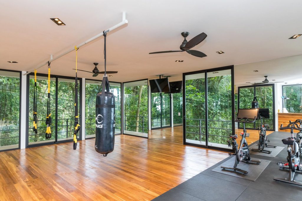 Enjoy some cycling or boxing without leaving your luxury villa.