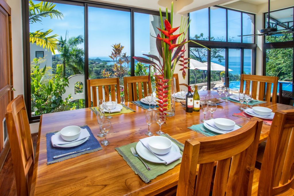 The ocean views are outstanding from all levels of this luxury villa, even from the dining room and kitchen.