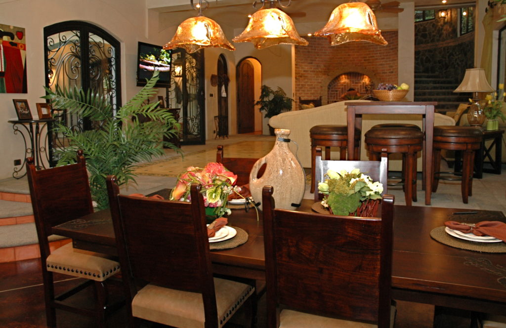 Savor intimate dining experiences under warm, ambient lighting in this spacious area,