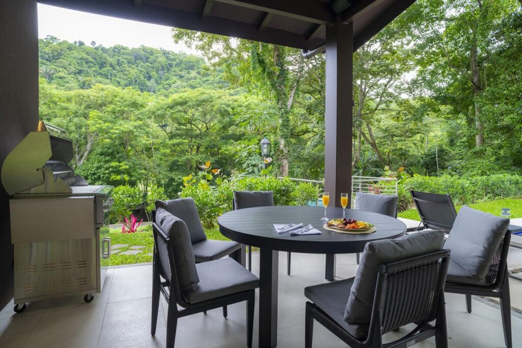Fire up the high-end grill and enjoy a relaxing afternoon BBQ.