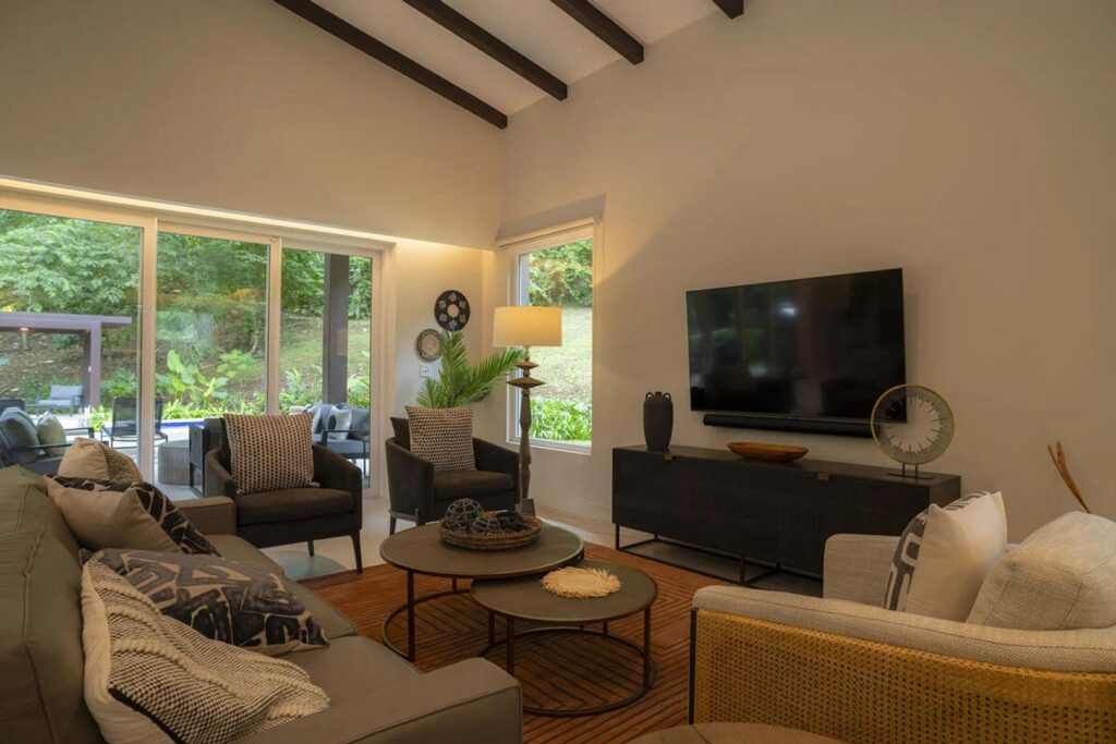 Wind down with a fun family movie night after a day of adventure at the beach.