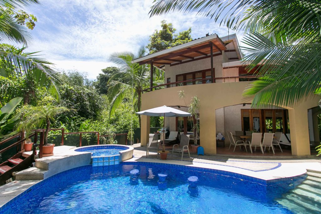 The vibrant tropical foliage surrounding this villa provides privacy for your pool and hot tub.