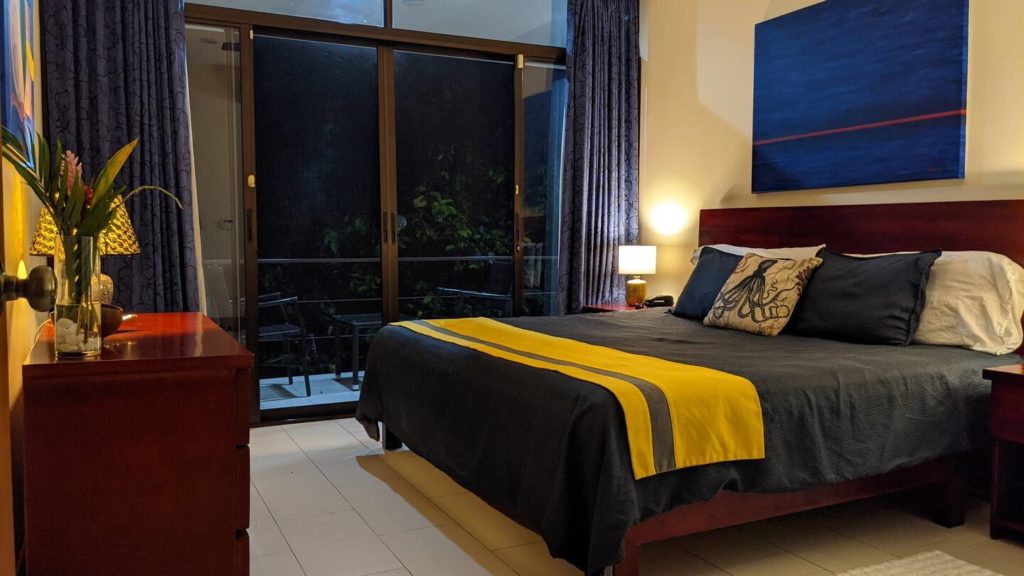 The villa has three king master bedrooms with air conditioning and private balconies.