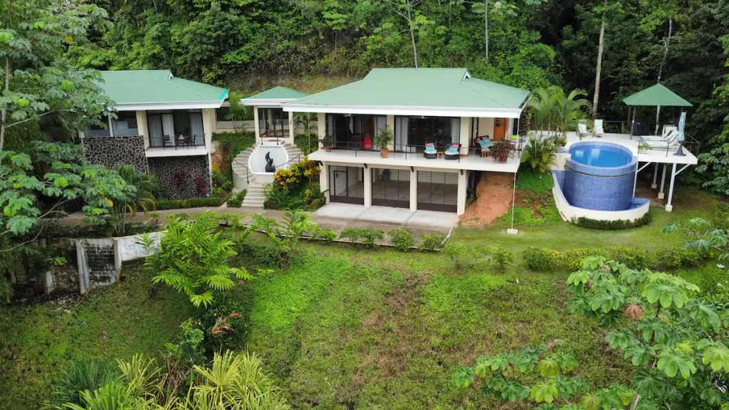 The beautiful villa is in a secluded spot surrounded by lush rainforest.