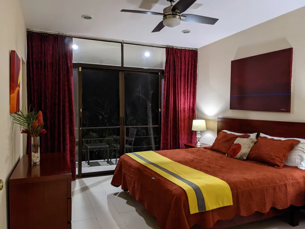 The bedrooms are beautifully designed each with a unique color theme and native hardwood furniture.