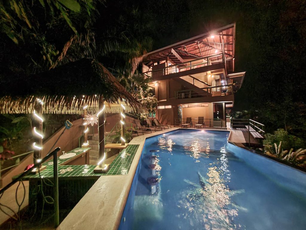 Indulge in a revitalizing evening swim within your secluded pool.