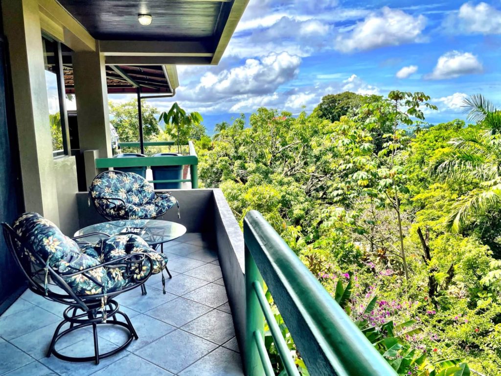 Experience breathtaking views from the balcony encompassing the entire property.