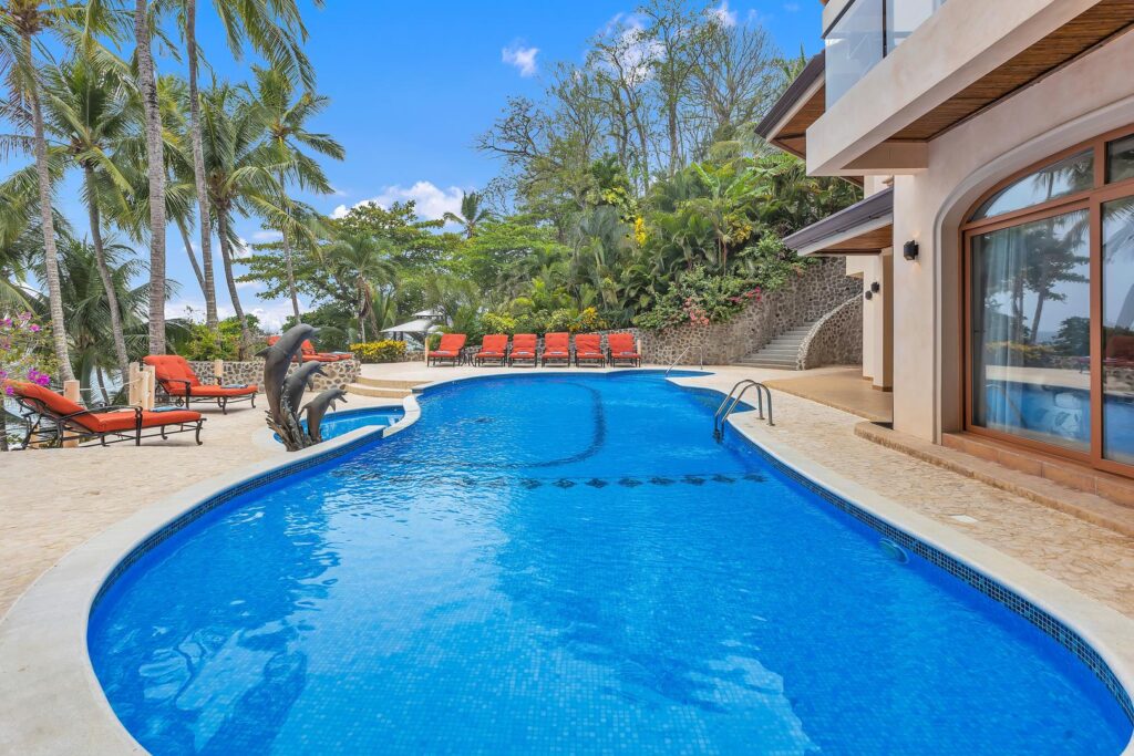 A roomy pool area perfect for large families or groups to swim and unwind together.