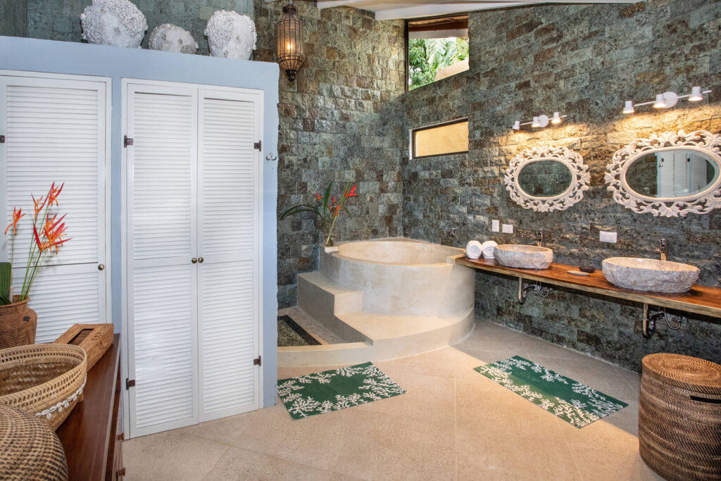 This stunning bathroom design has so much natural attention to detail.