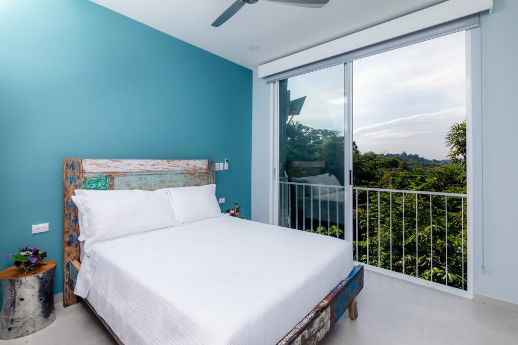 The bedrooms all have amazing views and air conditioning.