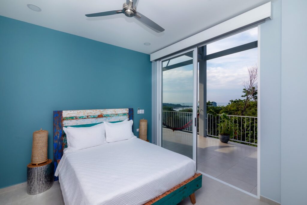 The ocean view from the balcony outside this bedroom is phenomenal.