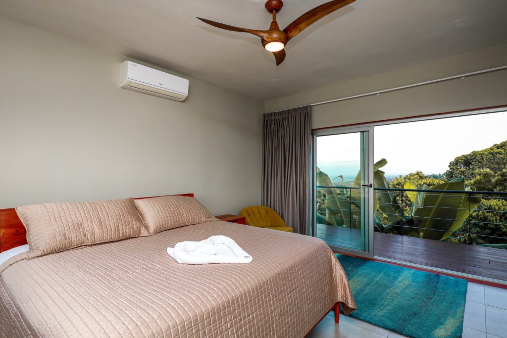 Enjoy the sights and sounds of the jungle from your bedroom and balcony.