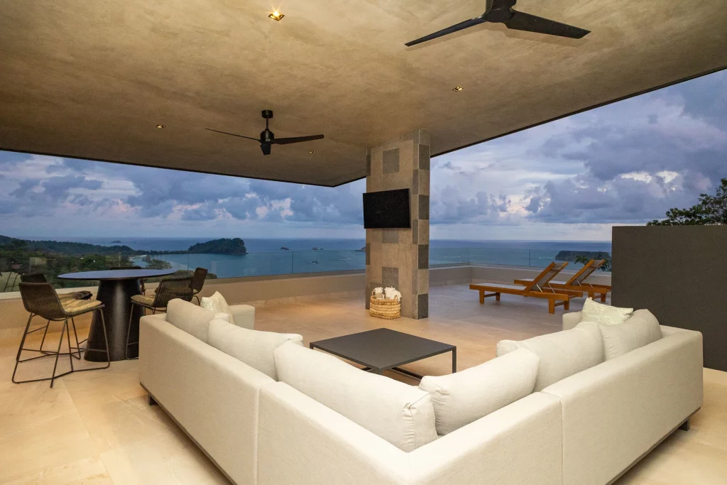 This incredible seating area gives the feeling of floating out towards the beautiful ocean view.