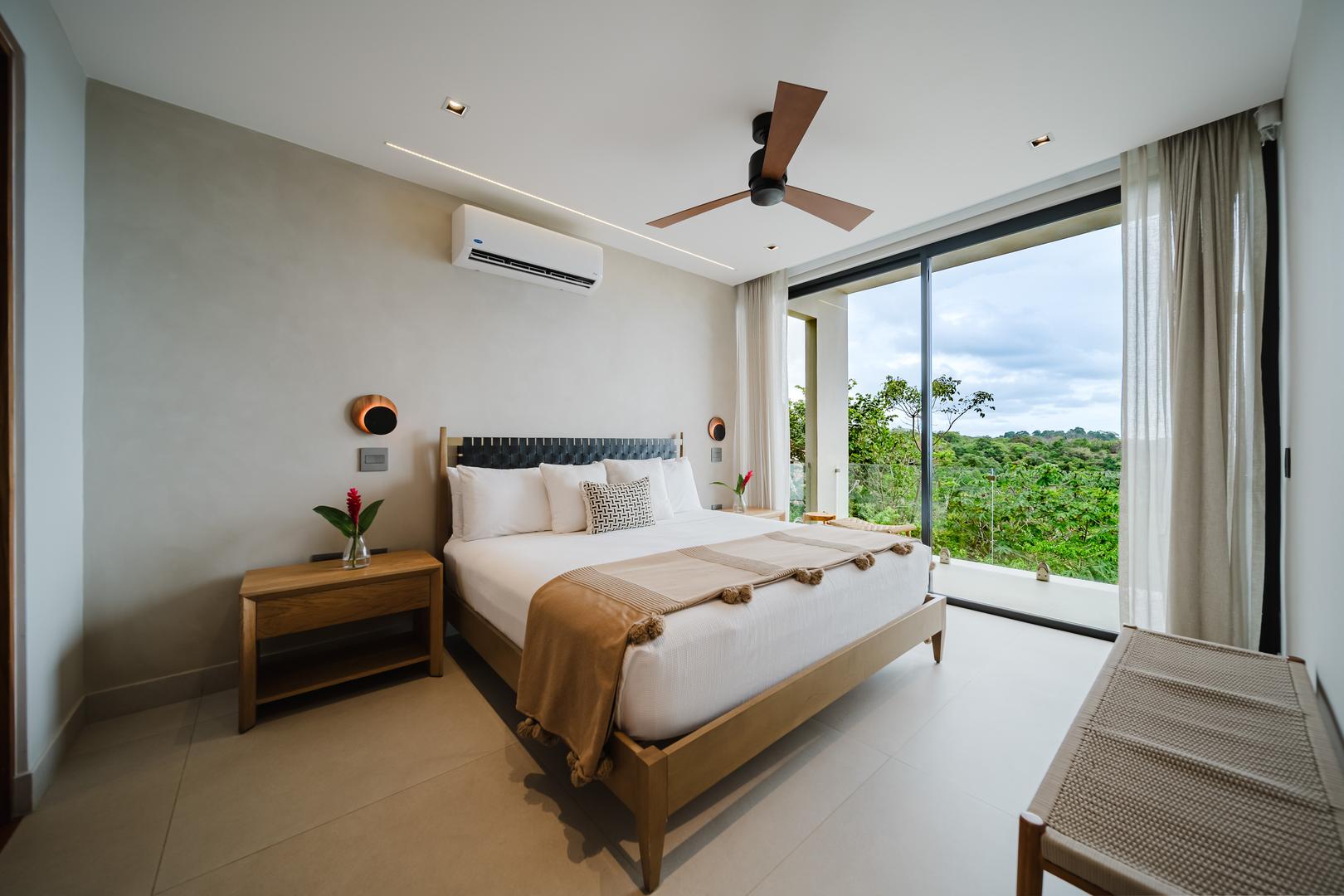 Bedroom with private terrace and jungle ocean view in Manuel Antonio Costa Rica