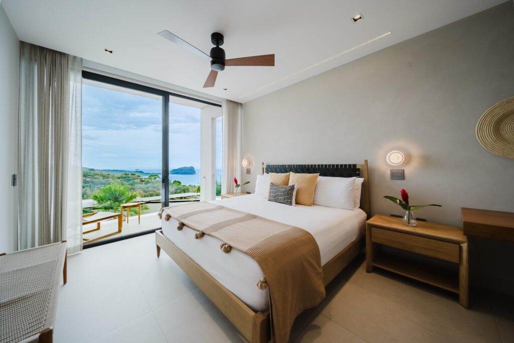 Morning begins with the ocean in view, filtered through soft light and a quiet, refined space.