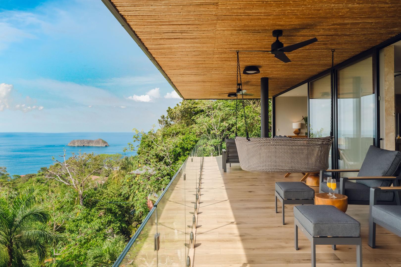 Elevated terrace with jungle and ocean views in Manuel Antonio Costa Rica