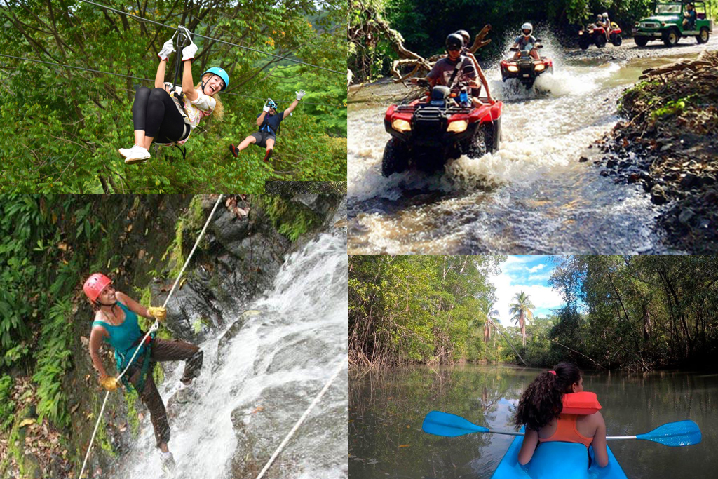 Ziplining ATV rafting and kayaking activities near Manuel Antonio Costa Rica
