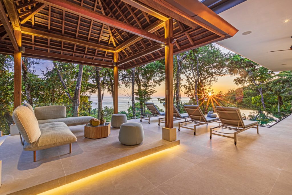 As the sun sets on another beautiful day in paradise, the incredible lighting of the villa brings it to life.