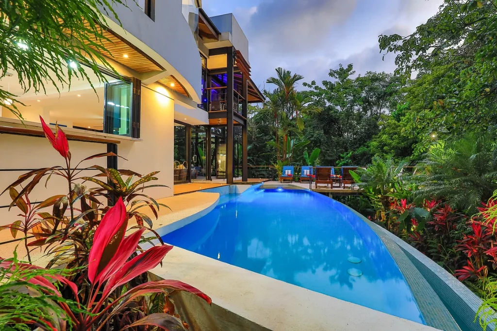 Modern features surrounded by lush rainforest.