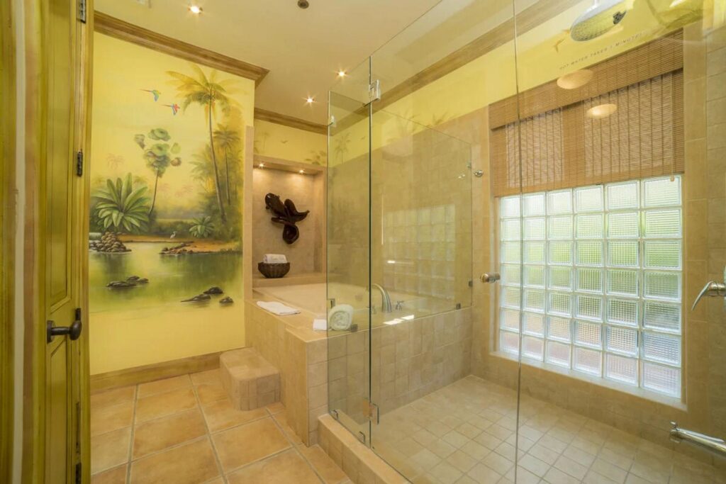 Each bedroom has its own bathroom, fully equipped for what the body craves 