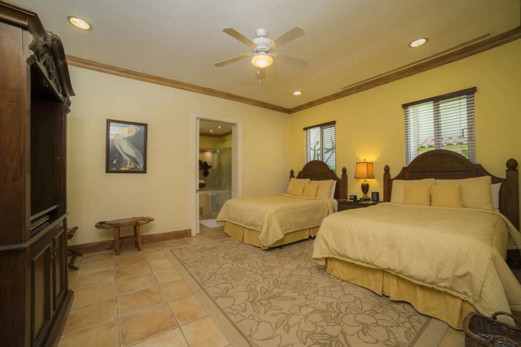 The bedrooms of this villa literally scream of peace for your body and mind, while on this super vacation