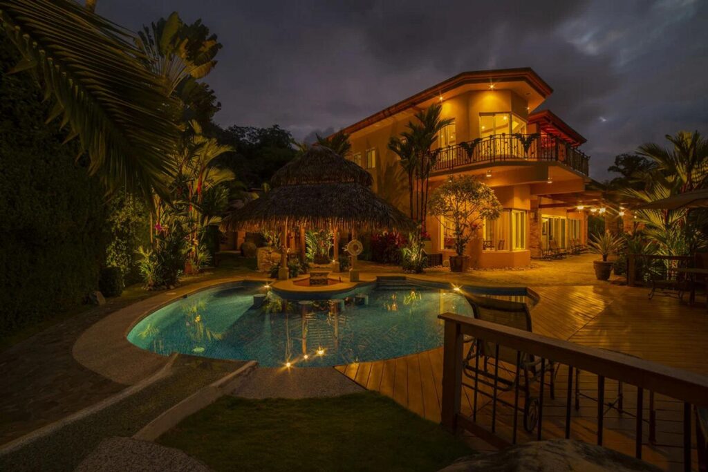 The grandeur of this villa can really be appreciated at night