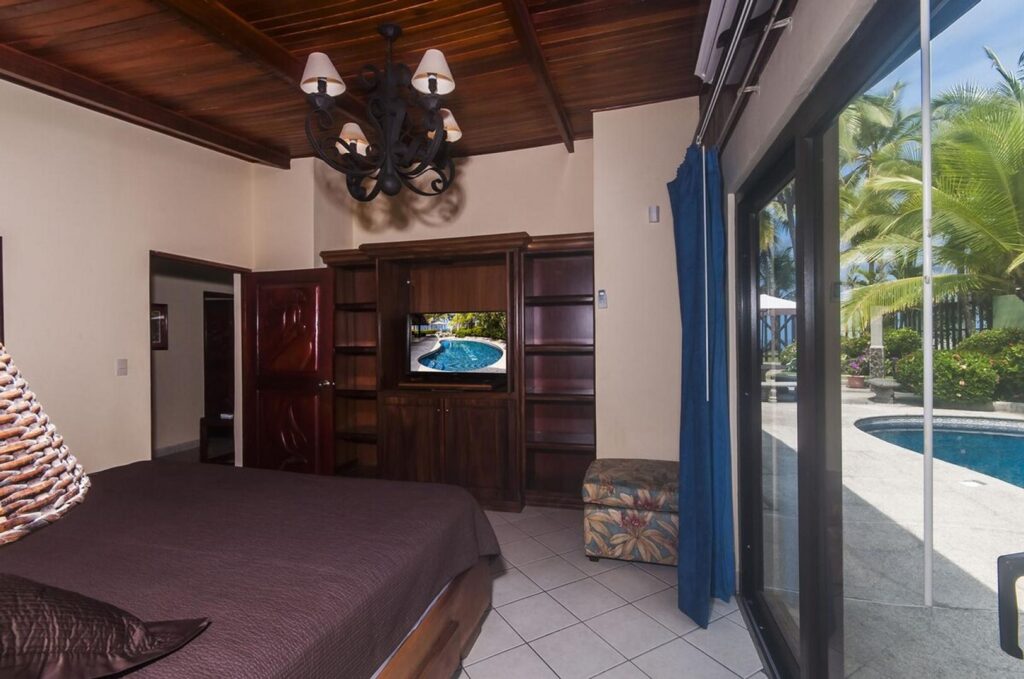 The master bedroom has its own TV - a great space to get away and have a peaceful moment.