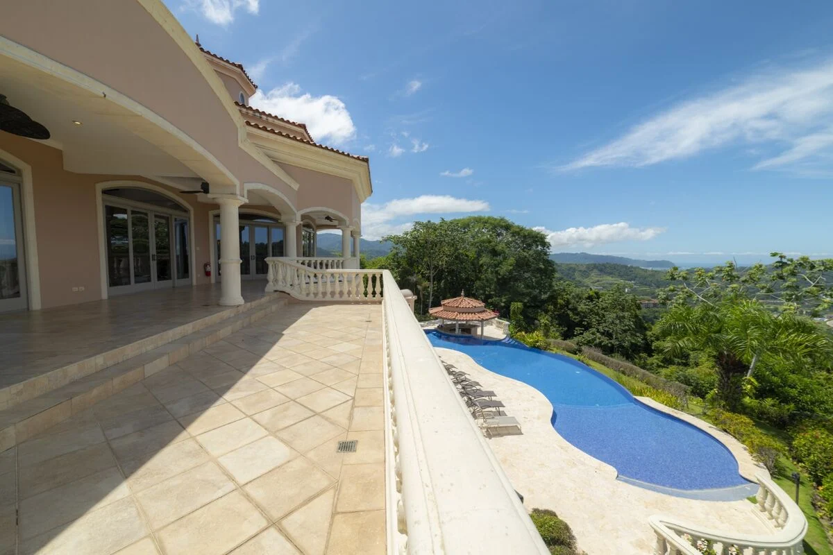 luxury villa infinity pool ocean view terrace los suenos costa rica