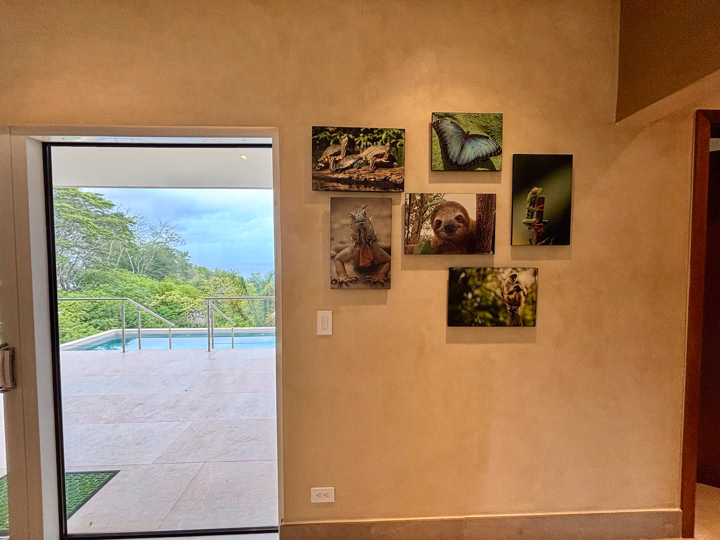 Costa Rica wildlife artwork decorating a family vacation villa